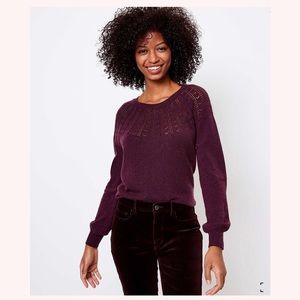 LOFT Pointelle Yoke Sweater